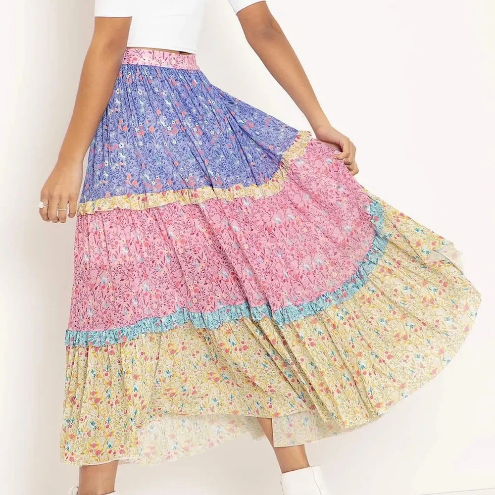 Black milk Pegasus Prairie Tier Frill Midaxi Skirt - Picture 2 of 4